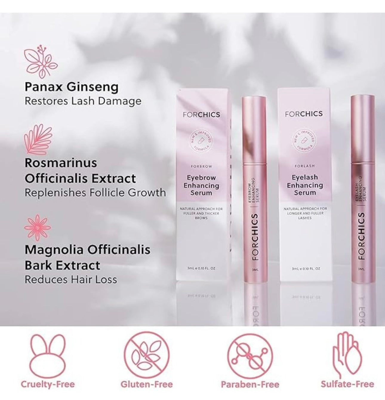 Forchics Kit Serum - Crecimiento de pestañas y cejas